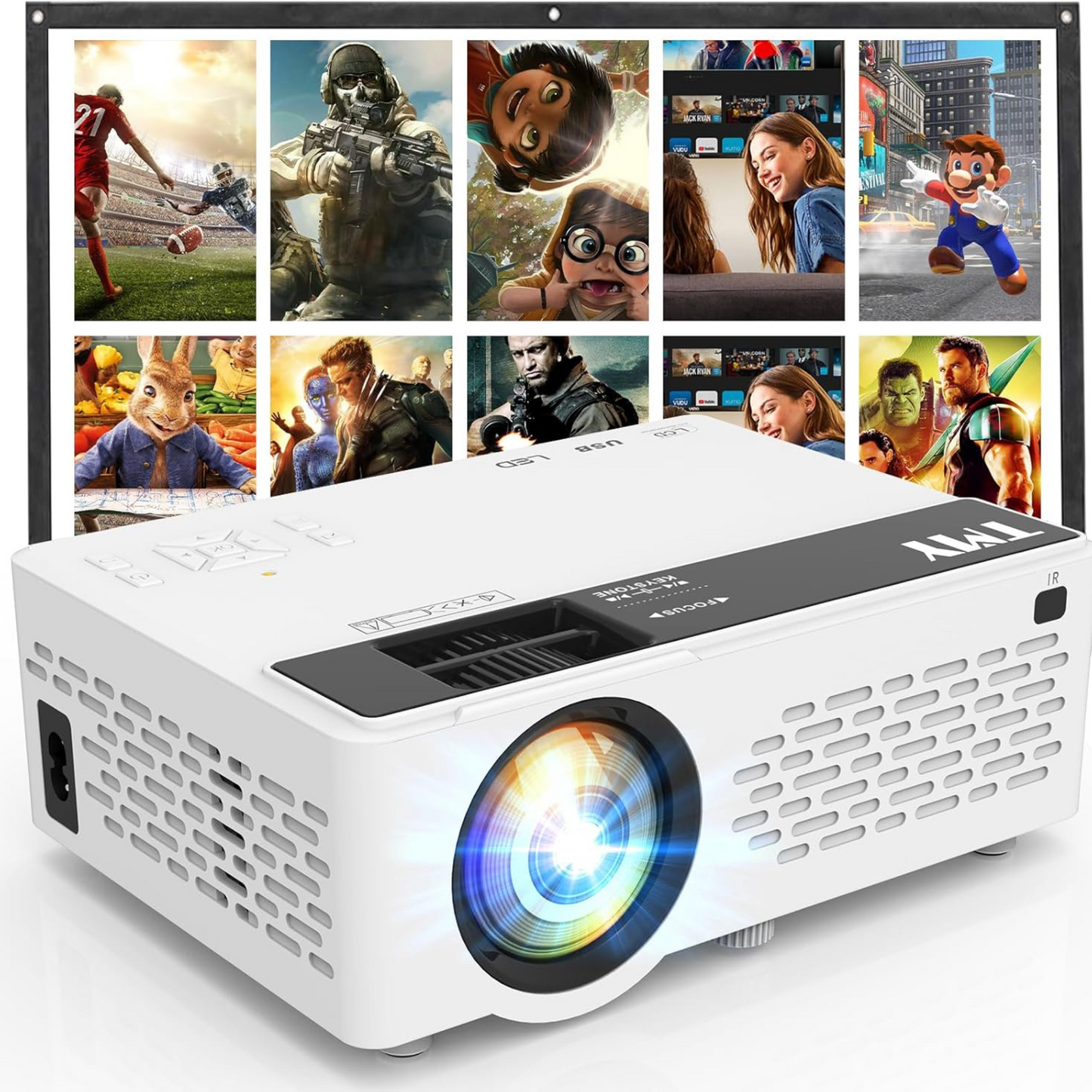 Proyector TMY Mejorado 4K WiFi - 1080P Full HD
